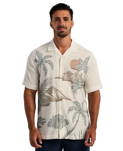 Cubavera Men's Scenic Print Guayabera Shirt In Neutral