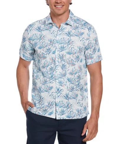 Cubavera Men's Short Sleeve Button-front Floral Print Viscose Shirt In Brilliant