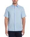 Cubavera Men's Short Sleeve Panel Button-front Linen Camp Shirt In Gold