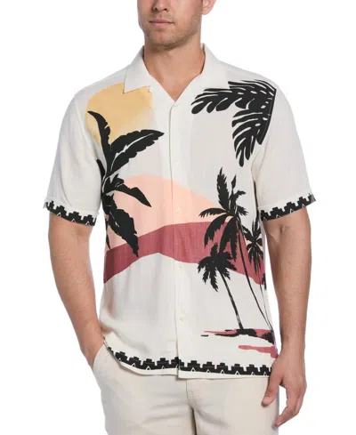 Cubavera Men's Short Sleeve Sunset Print Button-front Camp Shirt