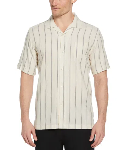 Cubavera Men's Space-dyed Dobby Stripe Shirt In Linen