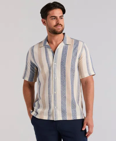 Cubavera Men's Striped All Over Dobby Shirt In Gray