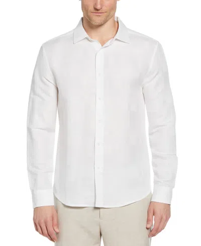 Cubavera Men's Textured Button-down Shirt In Brilliant White