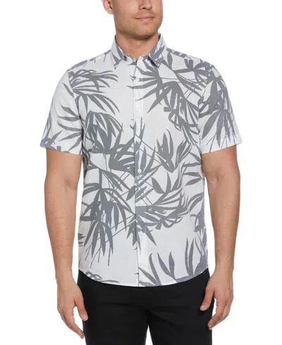 Cubavera Men's Textured Fern Print Shirt In Gray