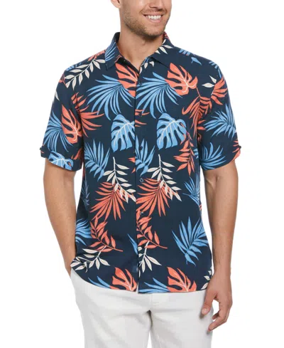 Cubavera Men's Textured Leaf-print Button-down Shirt In Spellbound