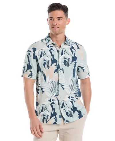 Cubavera Men's Tropical Print Short Sleeve Button Down Shirt In Gold