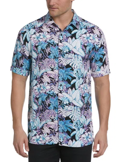 Cubavera Mens Collar Floral Button-down Shirt In Multi