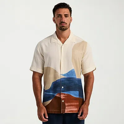 Cubavera Mens Short Sleeve Regular Fit Button-down Shirt In Beige