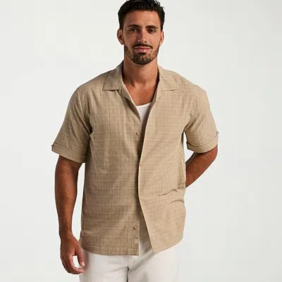Cubavera Mens Short Sleeve Regular Fit Button-down Shirt In Neutral