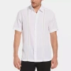 Cubavera Pick Stitch Mens Short Sleeve Regular Fit Button-down Shirt In White