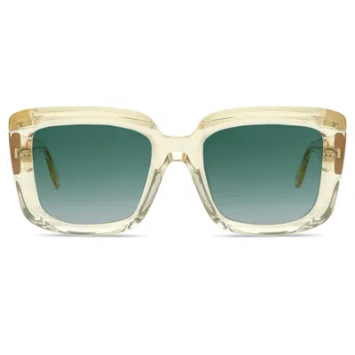 Cubo Eyewear London Women's White Jessie Sunglasses Crystal