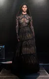 Cucculelli Shaheen Amor Lace Gown In Black