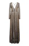 Cucculelli Shaheen Bardot Tulle Maxi Dress In Multi