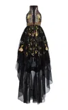Cucculelli Shaheen Chantilly Floral Tulle High-low Dress In Multi