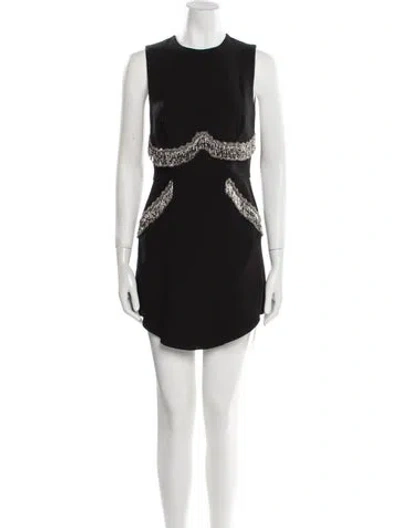 Pre-owned Cucculelli Shaheen Crew Neck Mini Dress In Black