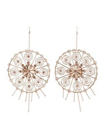Pre-owned Cucculelli Shaheen Crystal Round Statement Drop Earrings In Pink