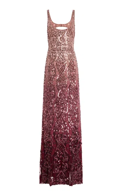 Cucculelli Shaheen Degradé Iridescent Medallion Maxi Dress In Multi