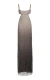 Cucculelli Shaheen Degradé Smoke Tulle Rete Dress In Gray