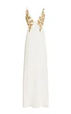 Cucculelli Shaheen Embellished Silk Gown In White