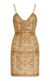 Cucculelli Shaheen Embellished Tulle Mini Dress In Gold