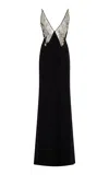 Cucculelli Shaheen Embellished Tulle-silk Gown In Black