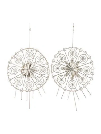 Pre-owned Cucculelli Shaheen Faux Pearl Large Round Drop Earrings In Multi