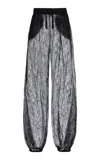 Cucculelli Shaheen Lace Fil Coupe Tulle Pants In Black