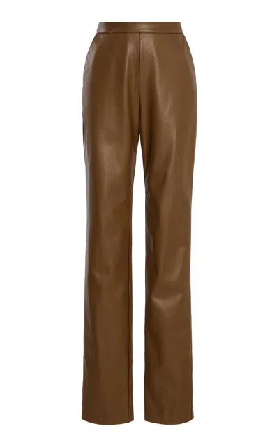 Cucculelli Shaheen Leather Skinny Pants In Brown