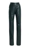 Cucculelli Shaheen Leather Skinny Pants In Grey