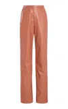 Cucculelli Shaheen Leather Skinny Pants In Tan