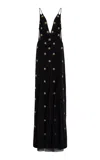 Cucculelli Shaheen Medallion-embellished Silk Gown In Black