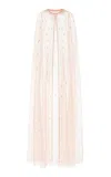 Cucculelli Shaheen Medallion-embellished Tulle Cape In Pink
