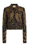 Cucculelli Shaheen Metal Paisley Wool-silk Jacket In Multi