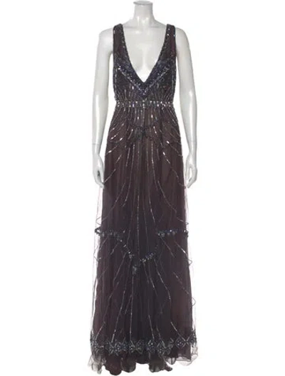 Pre-owned Cucculelli Shaheen Nylon Long Dress In Multi
