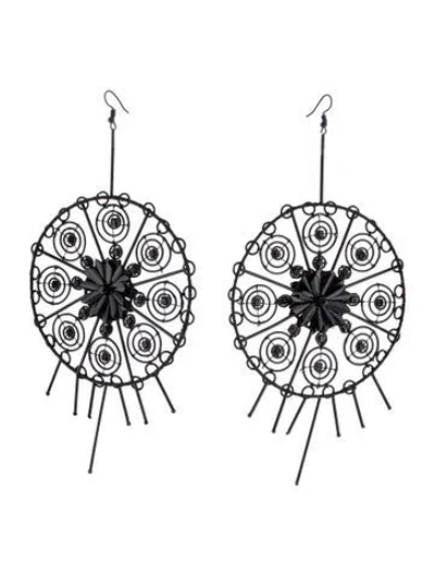 Pre-owned Cucculelli Shaheen Oversized Round Drop Earrings In Black