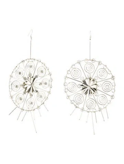 Pre-owned Cucculelli Shaheen Oversized Round Drop Earrings In Multi