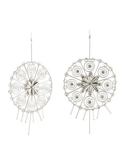 Pre-owned Cucculelli Shaheen Oversized Round Drop Earrings In Multi