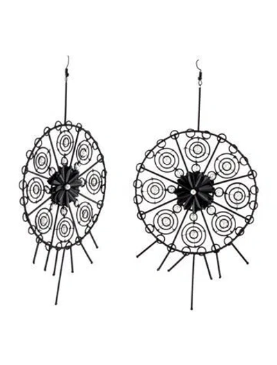 Pre-owned Cucculelli Shaheen Oversized Round Drop Earrings In Multi
