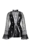 Cucculelli Shaheen Pendant Medallion Embroidered Leather Dress In Black