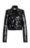 Cucculelli Shaheen Pendant Medallion Embroidered Leather Jacket In Black