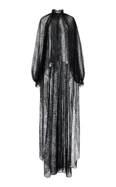 Cucculelli Shaheen Pizval Lace Fil Coupe Top In Black