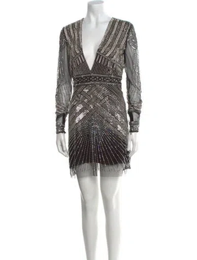 Pre-owned Cucculelli Shaheen Sequin Mini Dress In Black