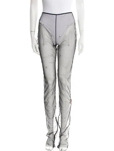 Pre-owned Cucculelli Shaheen Silk Straight Leg Pants In Black