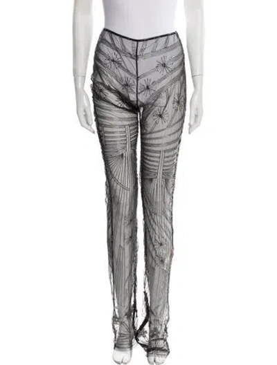 Pre-owned Cucculelli Shaheen Silk Straight Leg Pants In Black