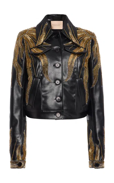 Cucculelli Shaheen Sun Radieux Vegan Leather Jacket In Brown