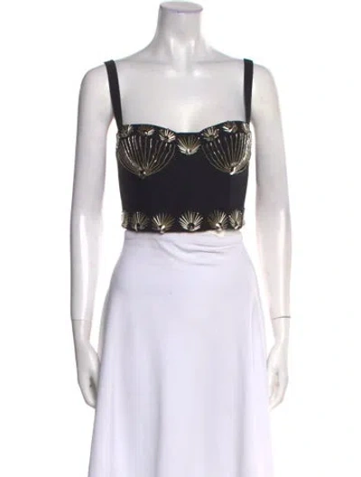 Pre-owned Cucculelli Shaheen Wool Patterned Crop Top In Multi