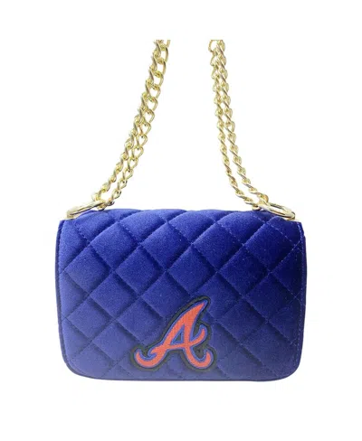 Cuce Atlanta Braves Velvet Crossbody Purse In Gold