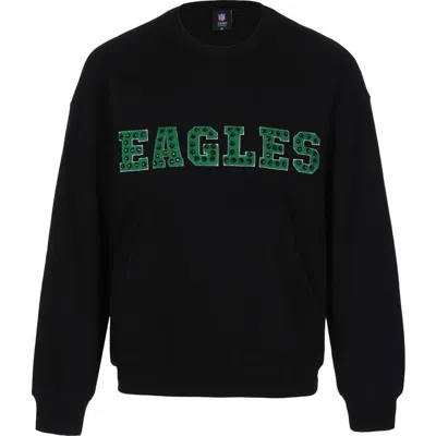 Cuce Black Philadelphia Eagles Chenille Jeweled Sweatshirt