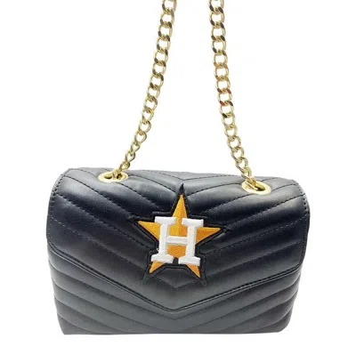 Cuce Houston Astros Quilted Crossbody Purse In Black