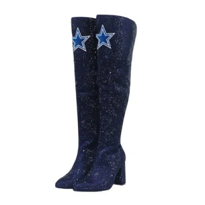 Cuce Navy Dallas Cowboys Team Color Crystal Over-the-knee Boots In Blue
